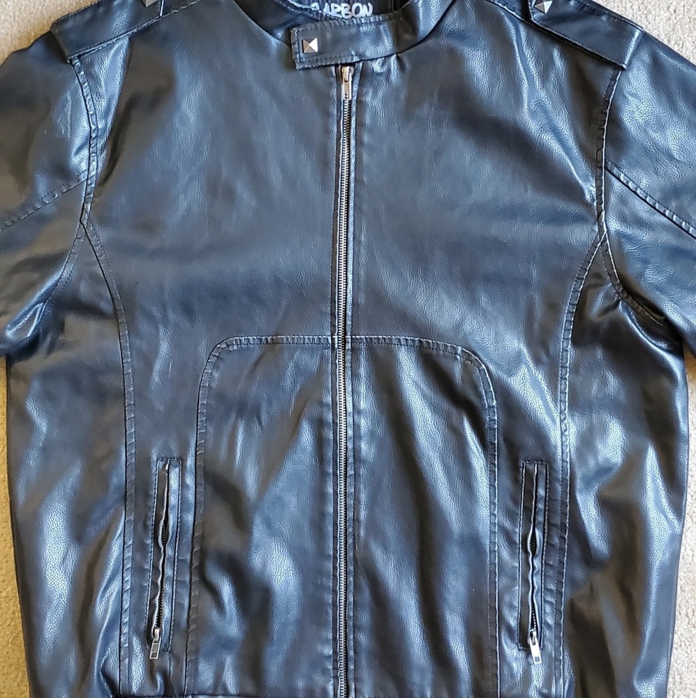 Leather Jacket Men XL